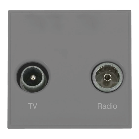 Click New Media Diplexed TV and Radio Socket Module Grey | MM420GY