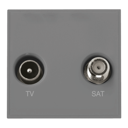 Click New Media Diplexed TV and Satellite Socket Module Grey | MM425GY