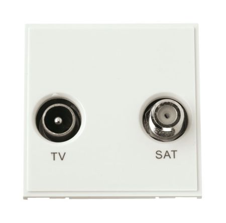 Click New Media Diplexed TV and Satellite Sockets White MM425WH