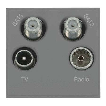 Click New Media Quad TV, Radio, Sat 1 & Sat 2 Module Grey | MM440GY