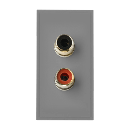 Click New Media RCA/Phono Module (2 Outlets) Module Grey | MM490GY