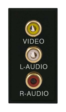 Click New Media Triple RCA Module with Screw Terminals Black MM491BK