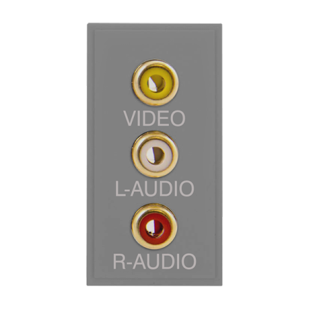 Click New Media Triple RCA Module (With Screw Terminals) Module Grey | MM491GY