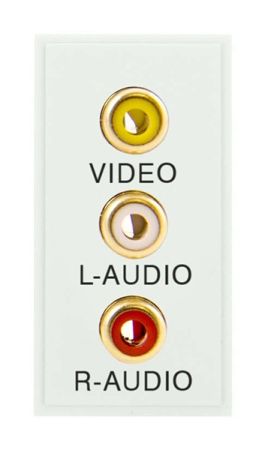 Click New Media Triple RCA Module with Screw Terminals White MM491WH
