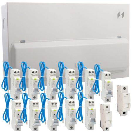Navitas Main Switch 22-Way SPD Loaded Bi-Directional RCBO Consumer Unit 100A | N20MXMINILOAD