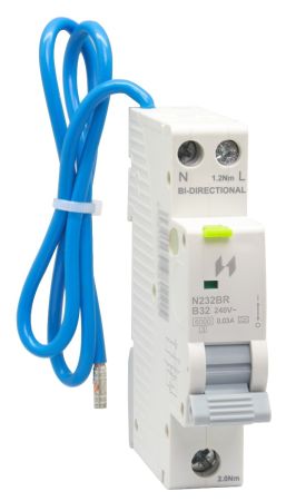Navitas Single Pole & Switched Neutral 32A B-Type Bi-Directional RCBO | N232BR