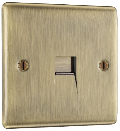 BG Nexus Metal Antique Brass Single Telephone Master Socket | NABBTM1