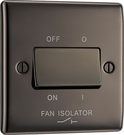 BG Nexus Metal Black Nickel 3 Pole Fan Isolator Switch | NBN15
