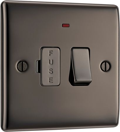 BG Nexus Metal Black Nickel 13a Switched Fused Spur & Neon | NBN52
