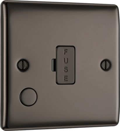 BG Nexus Metal Black Nickel 13A Unswitched Spur & Flex Outlet | NBN55