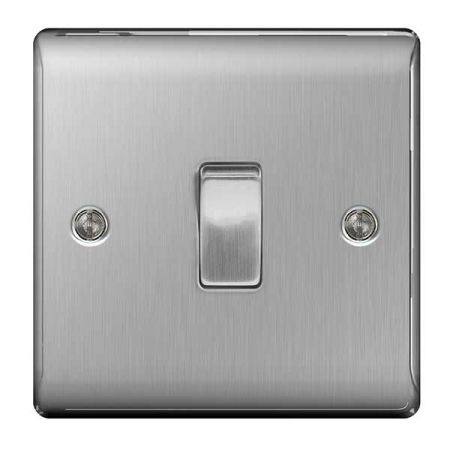BG Nexus Metal Brushed Stainless Steel Intermediate Light Switch | NBS13