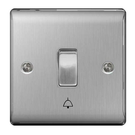 BG Nexus Metal Brushed Stainless Steel Bell Push Switch | NBS14