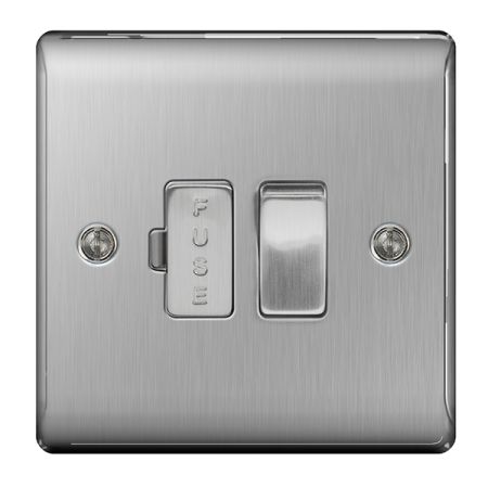 BG Nexus Metal Brushed Stainless Switched 13A Fused Connection Unit | NBS50