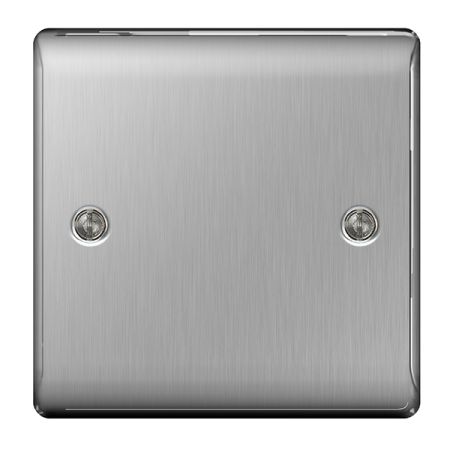 BG Nexus Metal Brushed Stainless Steel Single 1 Gang Blank Plate | NBS94