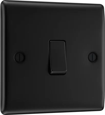 BG Nexus Metal Matt Black 20A 1 Gang 2-Way Light Switch | NFB12