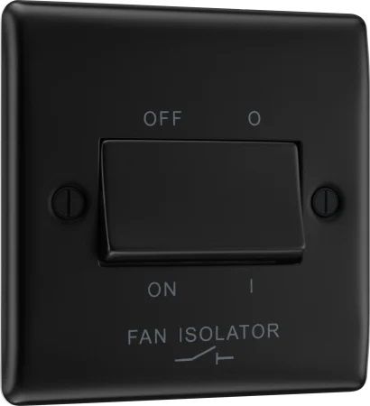 BG Nexus Metal Matt Black 10A Triple Pole Fan Isolator Switch | NFB15