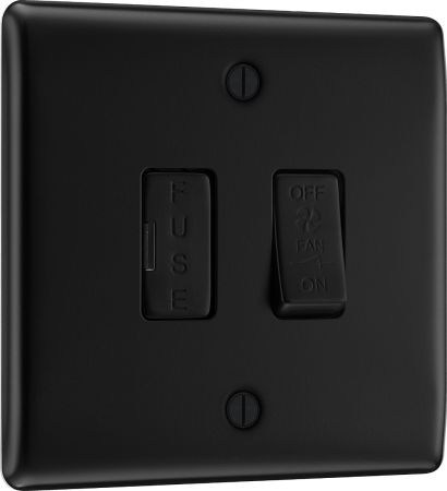 BG Nexus Metal Matt Black 3 Pole Fused Fan Isolator Switch | NFB15F
