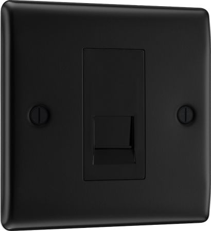 BG Nexus Metal Matt Black 1 Gang Master Telephone Socket | NFBBTM1