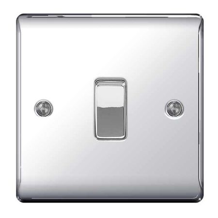 BG Nexus Metal Polished Chrome Intermediate Light Switch | NPC13