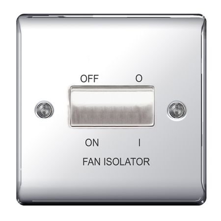 BG Nexus Metal Polished Chrome 3 Pole Fan Isolator Switch | NPC15