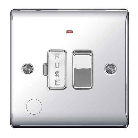 BG Nexus Metal Polished Chrome 13A Fused Connection Unit Indicator & Flex Outlet | NPC53
