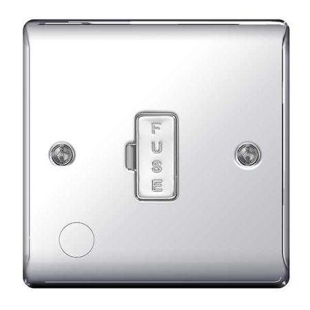 BG Nexus Metal Polished Chrome UnSwitched 13A Fused Connection Unit & Flex Outlet | NPC55
