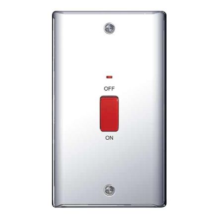 BG Nexus Metal Polished Chrome 45A Vertical Cooker Switch | NPC72
