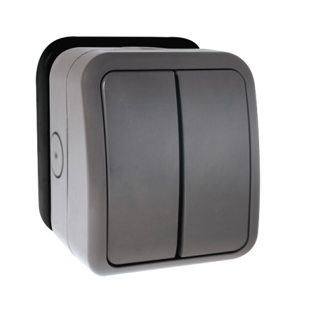 Click AQUIP66 2G 2 Way Weatherproof IP66 Outdoor Switch | OA412AGU