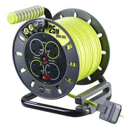 Masterplug Pro-XT 25M Open Reel 4 Socket Extension Reel | OMU25134SL