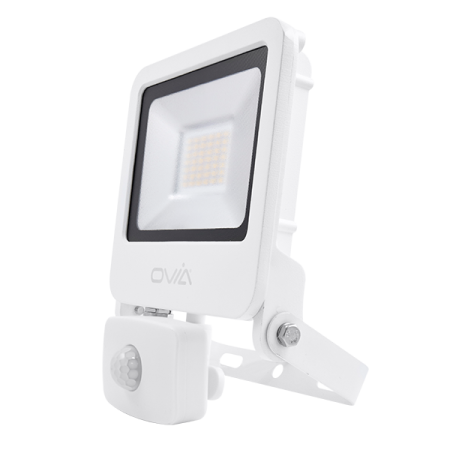 Ovia Pathfinder 30W LED IP44 PIR Floodlight 4000k White | OV10130WHCWPIR