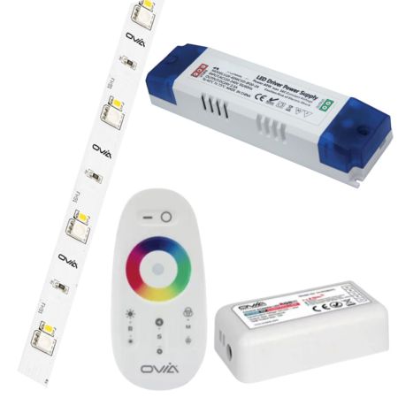 Ovia Lighting 7.2W 24v LED Strip RGB+3000K 5m IP20 Light Kit | OV1875RGBWW20KIT