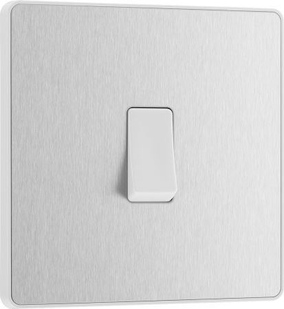 BG Evolve PCDBS12W 20A 16AX 2 Way Single Light Switch - Brushed Steel