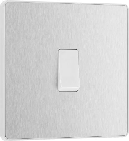 BG Evolve PCDBS13W 20A 16AX Single Intermediate Light Switch - Brushed Steel