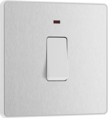 BG Evolve PCDBS31W 20A Double Pole Switch with Power LED Indicator - Brushed Steel