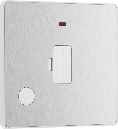 BG Evolve PCDBS54W 13A Unswitched Fused Connection Unit with Power LED Indicator & Flex Outlet - Brushed Steel