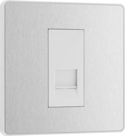 BG Evolve PCDBSBTM1W Single Master Telephone Socket - Brushed Steel