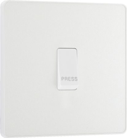 BG Evolve 1 Gang Press Switch (Marked PRESS) Pearlescent White | PCDCL14W