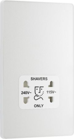 BG Evolve Dual Voltage Shaver Socket 115/240V Pearlescent White | PCDCL20W