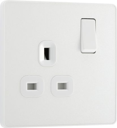 BG Evolve 13A Single Switched Socket Pearlescent White | PCDCL21W
