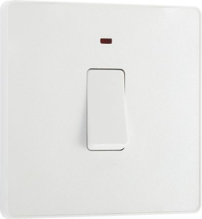 BG Evolve 20 Amp DP Switch c/w LED Pearlescent White | PCDCL31W