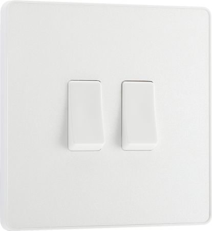BG Evolve 2 Gang 2 Way Light Switch Pearlescent White | PCDCL42W