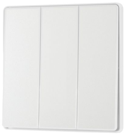 BG Evolve Pearlescent White 3 Gang 2-Way 20A Edge to Edge Rocker Light Switch | PCDCL43EW