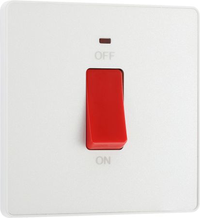BG Evolve 45 Amp DP Cooker Switch & Neon Pearlescent White | PCDCL74W