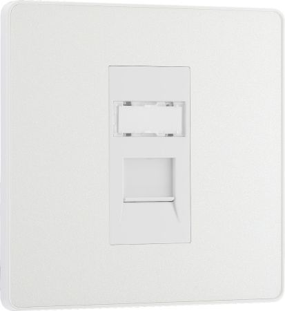 BG Evolve Single RJ45 Telephone Socket Pearlescent White | PCDCLRJ451W