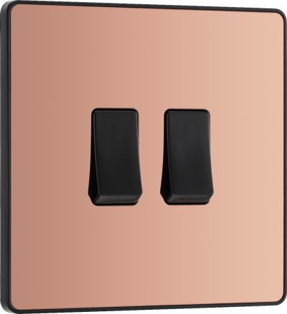 BG Evolve Polished Copper 2G 2-Way 20 Amp Light Switch | PCDCP42B