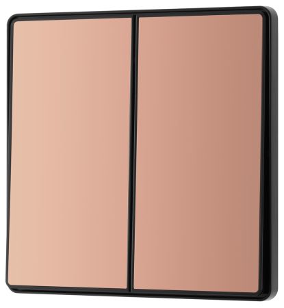 BG Evolve Polished Copper 2 Gang 2-Way 20A Edge to Edge Rocker Light Switch | PCDCP42EB
