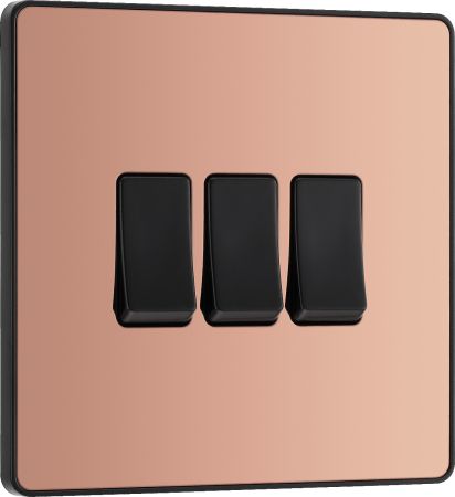 BG Evolve Polished Copper 3G 2-Way 20 Amp Light Switch | PCDCP43B