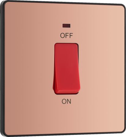 BG Evolve Polished Copper 45A Cooker Switch & Neon | PCDCP74B