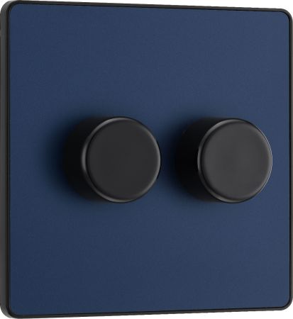 BG Evolve Matt Blue 2G Intelligent Trailing Edge Push Dimmer Switch | PCDDB82B
