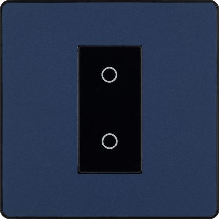 BG Evolve Matt Blue Intelligent Trailing Edge Single Secondary Touch Dimmer Switch | PCDDBTDS1B